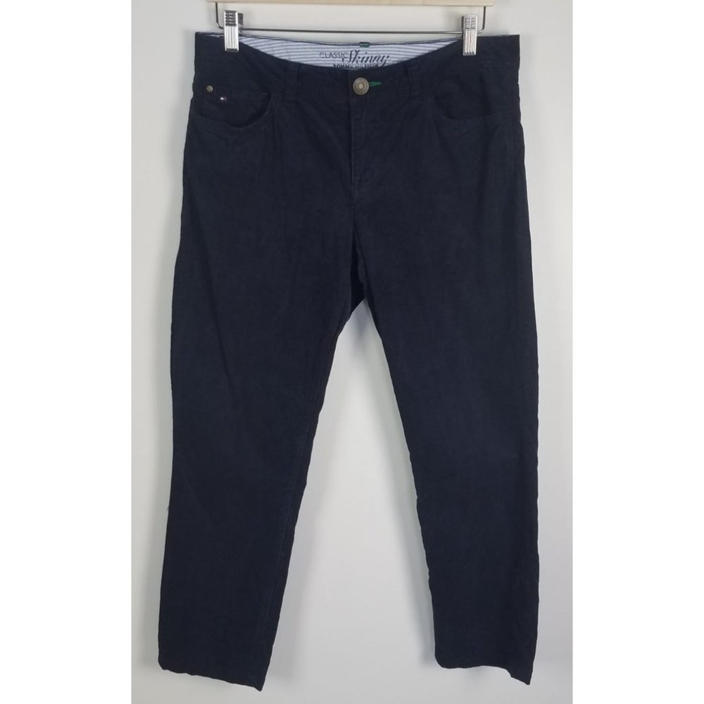 Tommy Hilfiger Women's Sz. 10 Navy Classic Skinny Corduroy Pants 27 in. Inseam - Picture 1 of 6